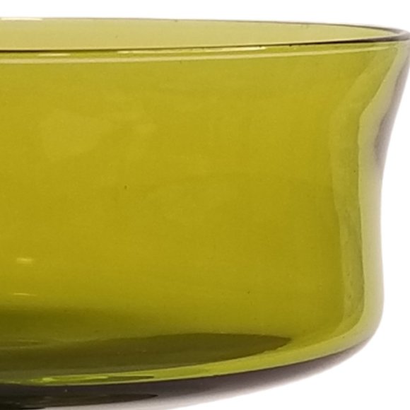 Champagne Tall Sherbet Glasses, Hand-Blown Olive Green Glass, Richmond by Colony - Picture 8 of 10